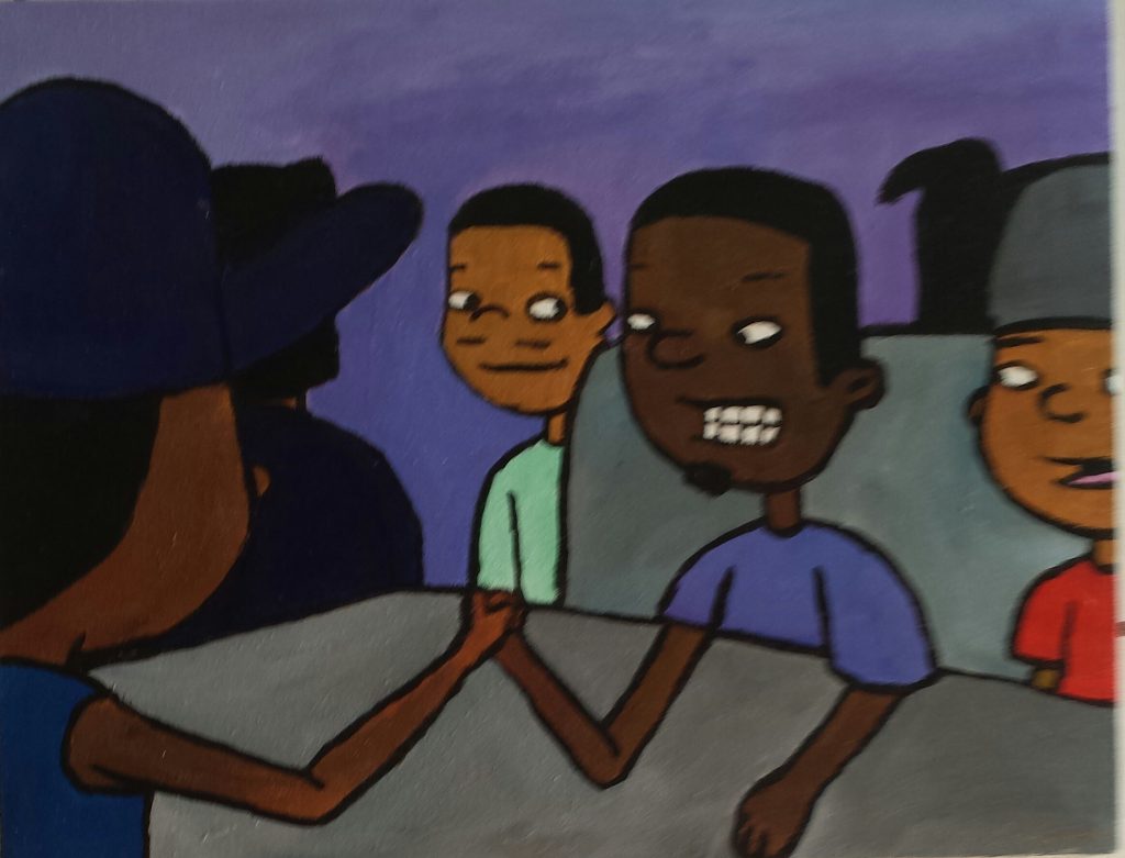 Arm Wrestling Painting 49cm x 40cm